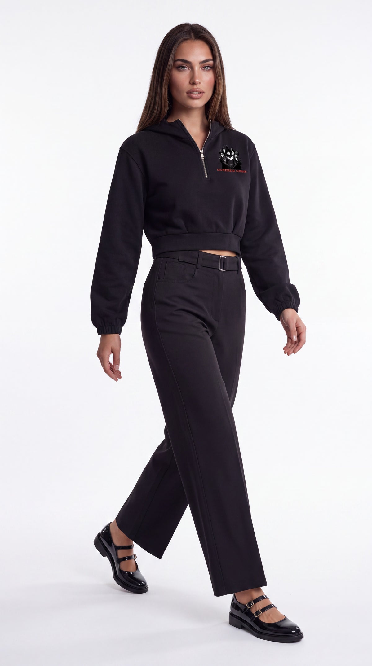 Women's Quarter-Zip Boxy Hoodie | LES ÉTOILES NOIRES