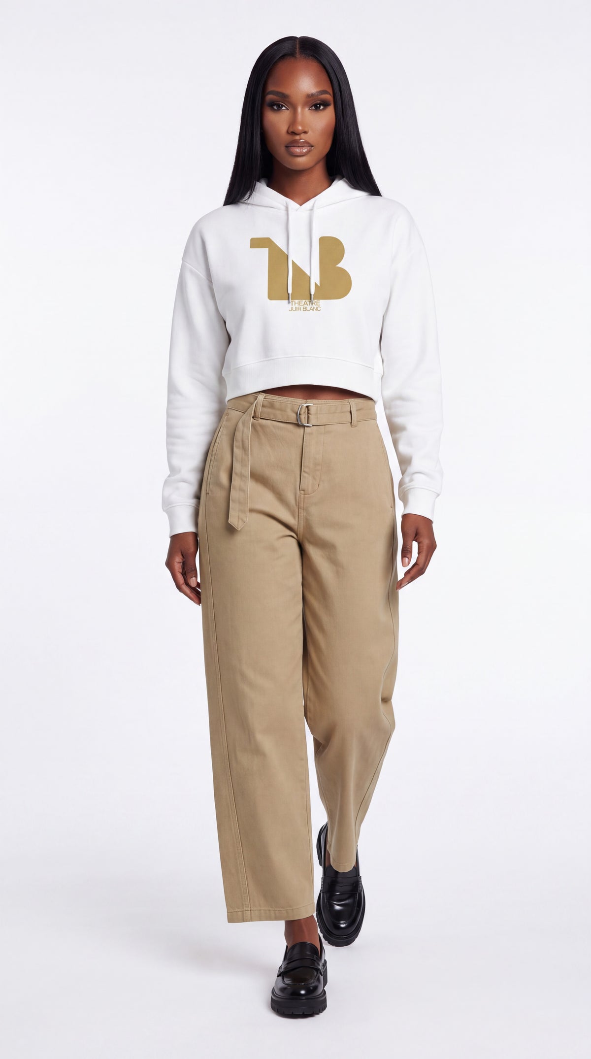 Women's Cropped Hoodie Gold Logo