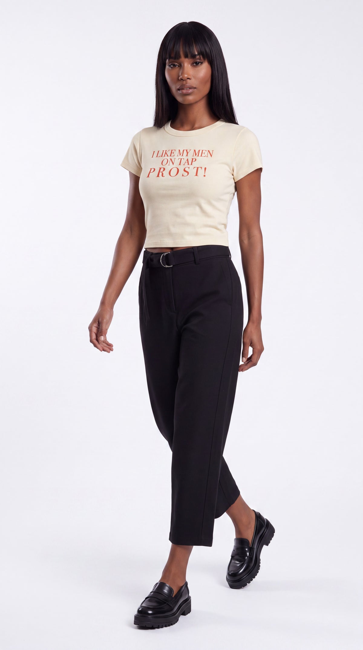 Women's Cropped Crewneck Tee | I LIKE MY MEN ON TAP PROST!
