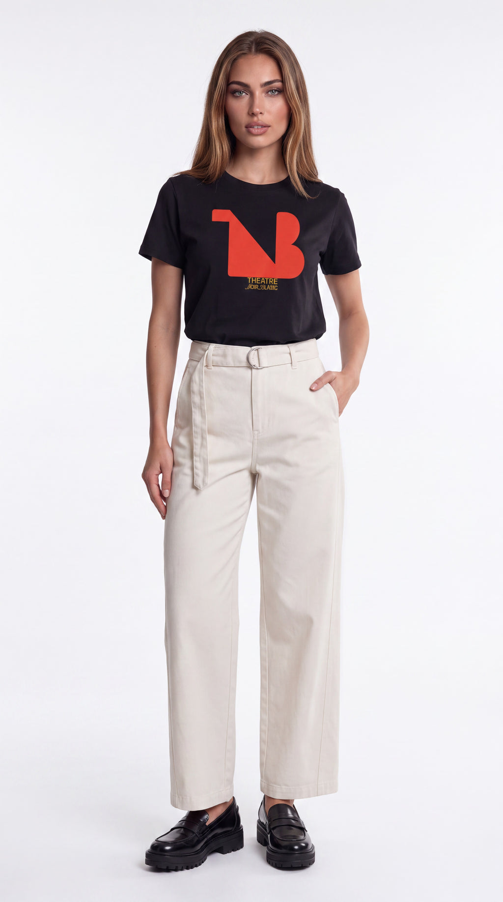 Women's Slim Fit Crewneck Tee Red Logo