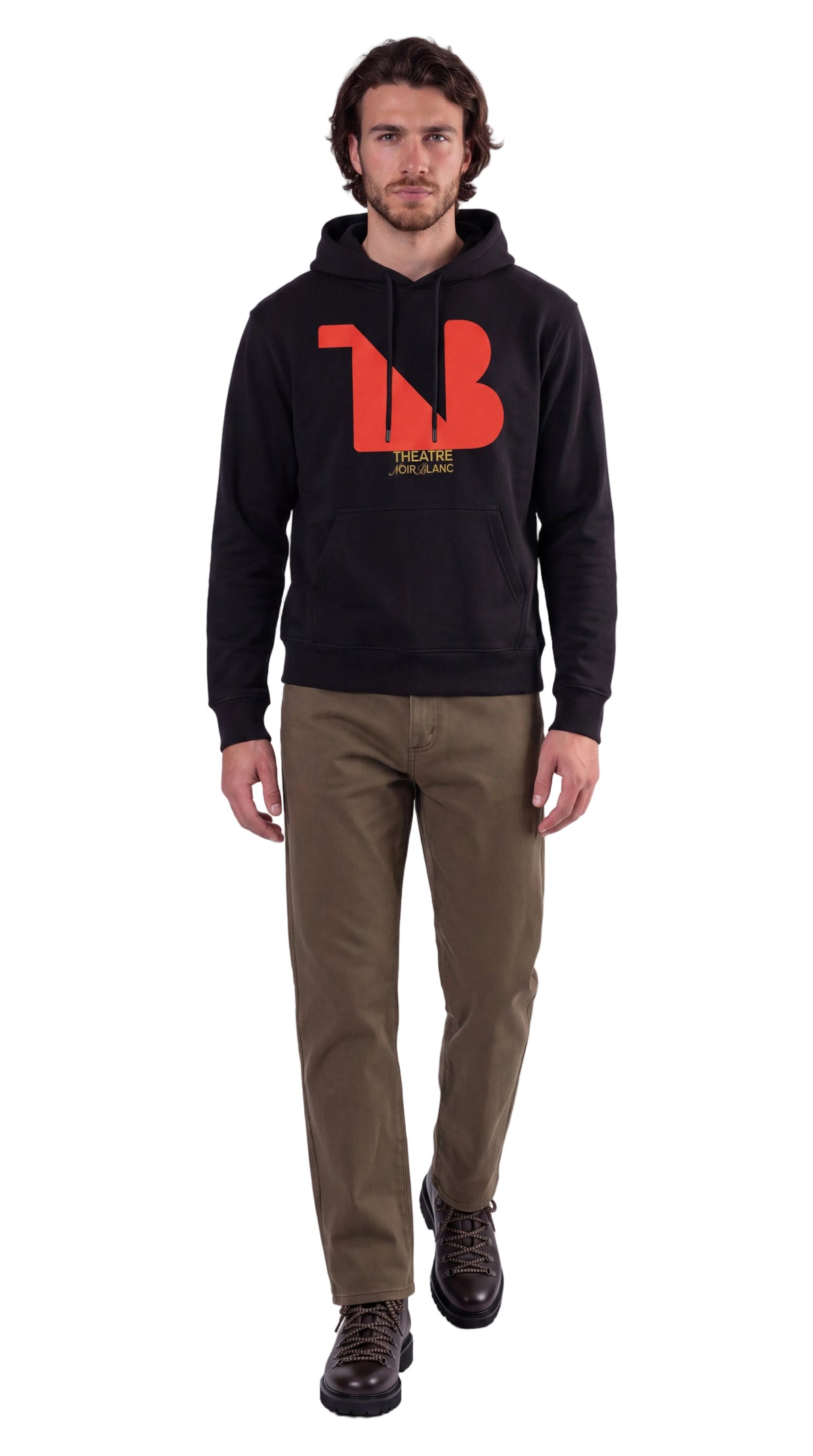 Unisex Heavyweight 100% Cotton Hoodie Red Logo