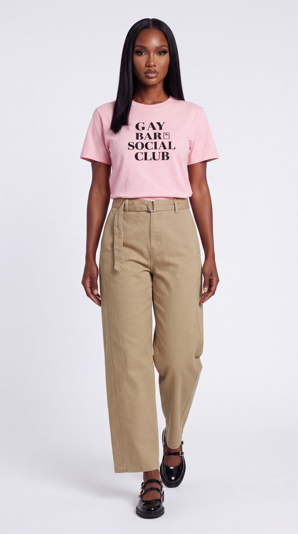 Unisex Seamless 100% Cotton Tee | GAY BAR SOCIAL CLUB Black Logo