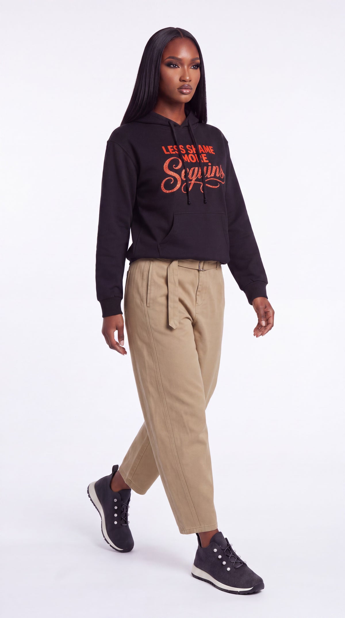 Unisex Heavyweight 100% Cotton Hoodie | LESS SHAME MORE SEQUINS