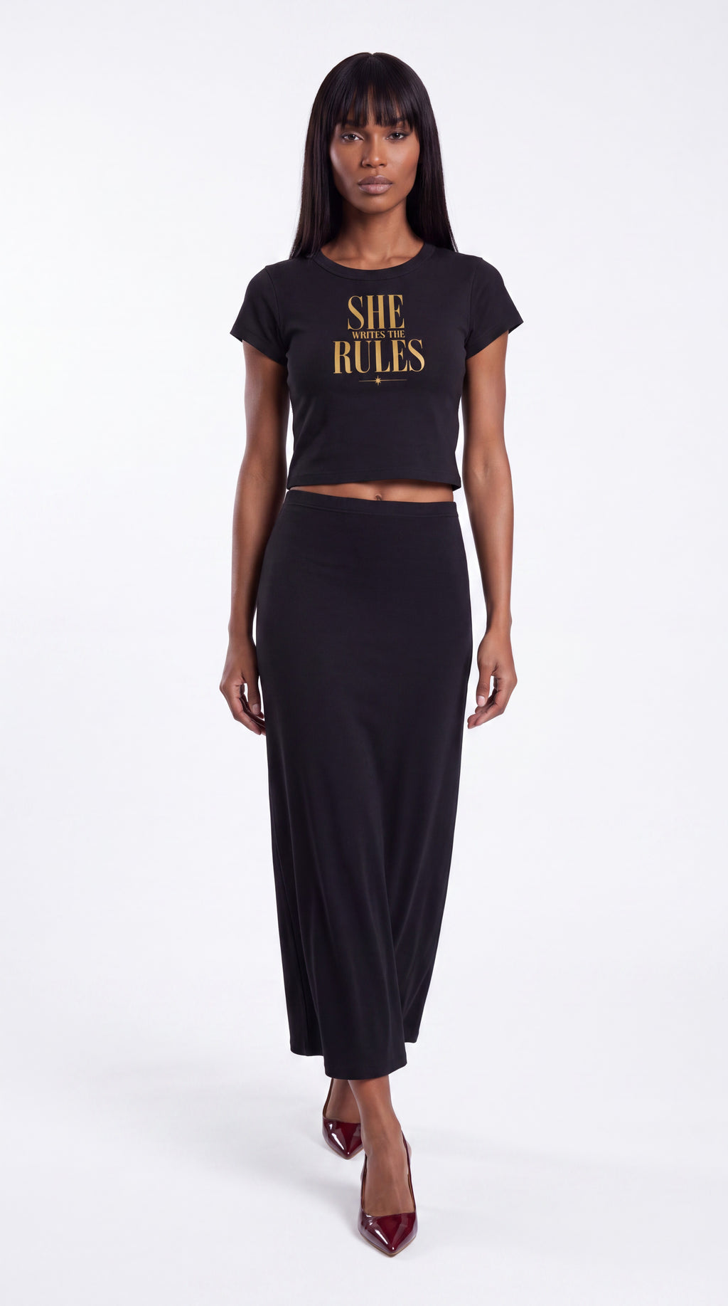 Women's Cropped Crewneck Tee  | SHE WRITES THE RULES