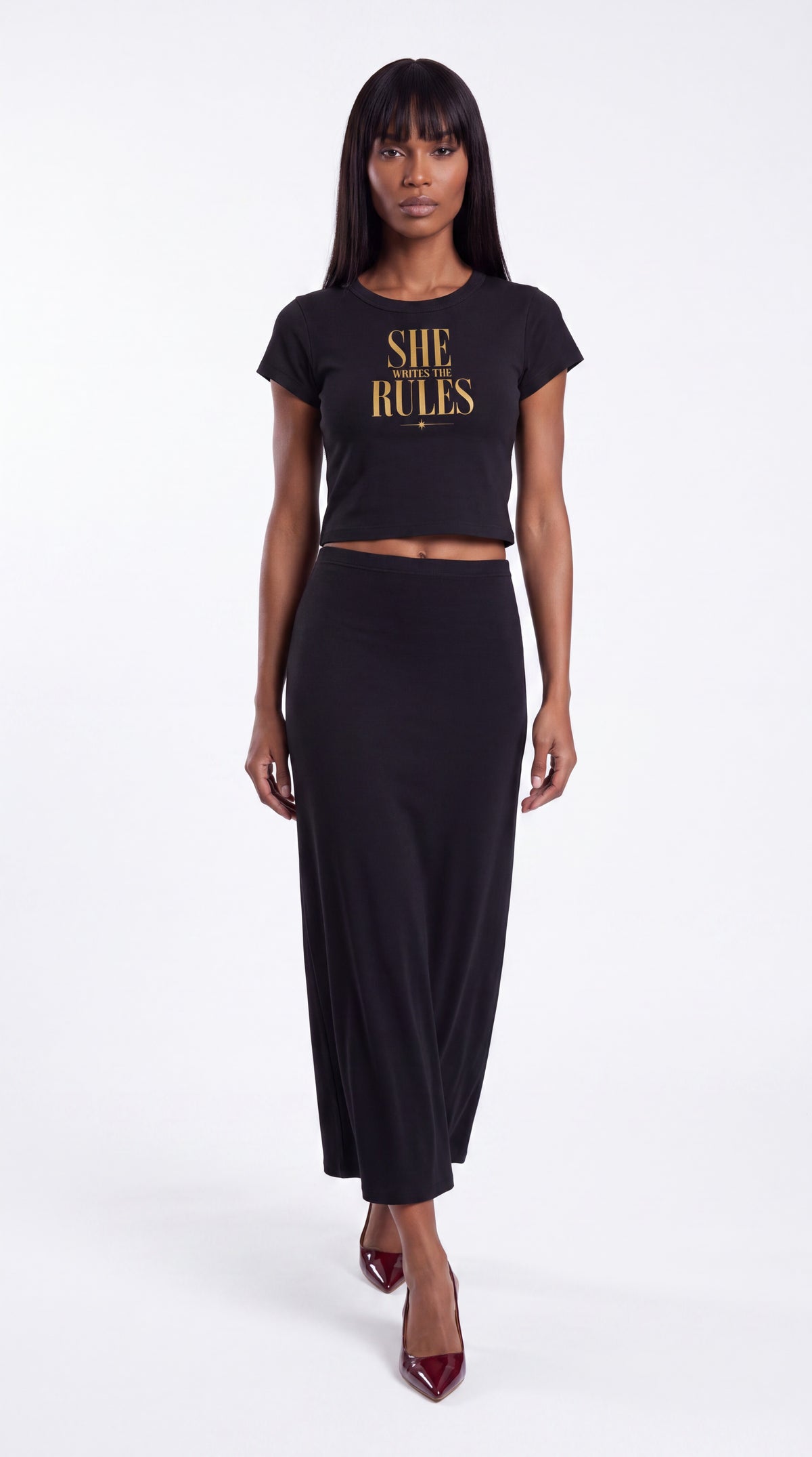 Women's Cropped Crewneck Tee  | SHE WRITES THE RULES
