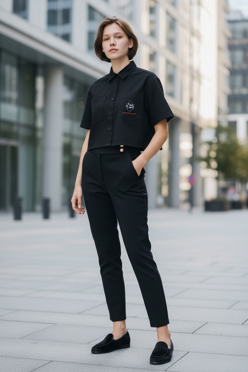 Women’s Crop Short Sleeve Shirt | DIVA IN PROGRESS | LE SALON NOIR