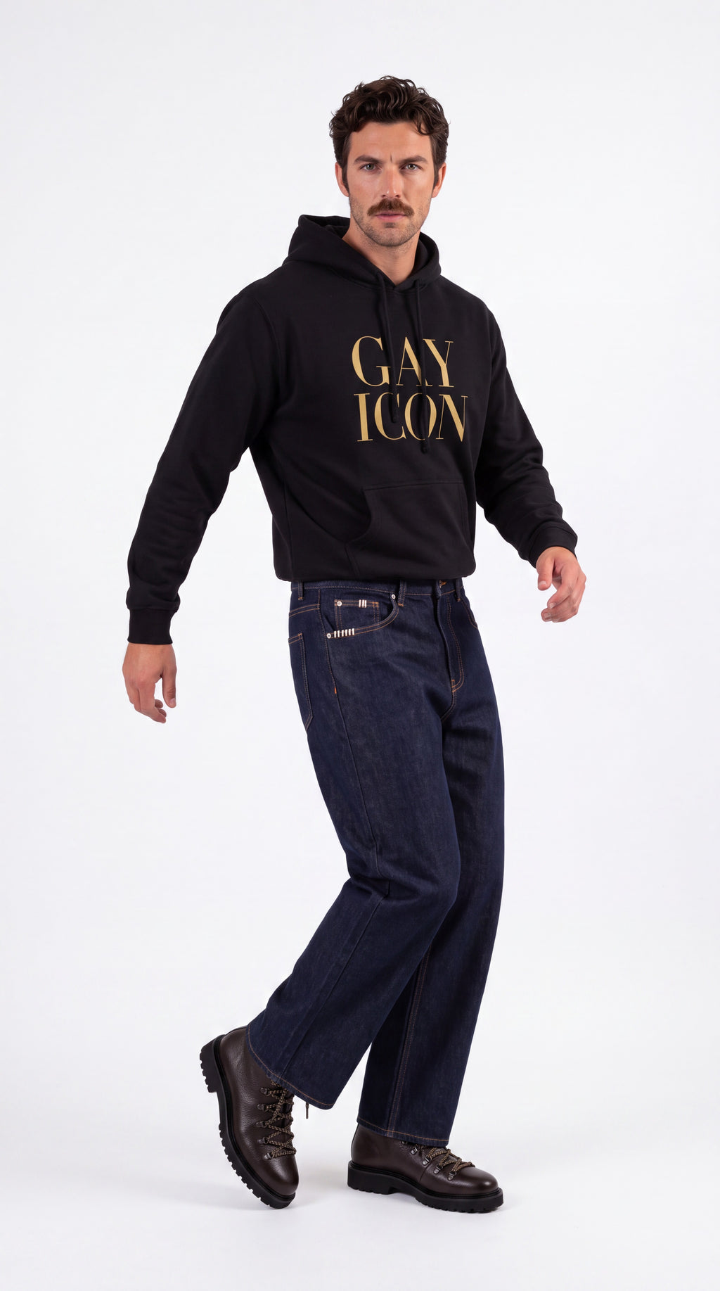 Unisex Heavyweight 100% Cotton Hoodie Gold Logo