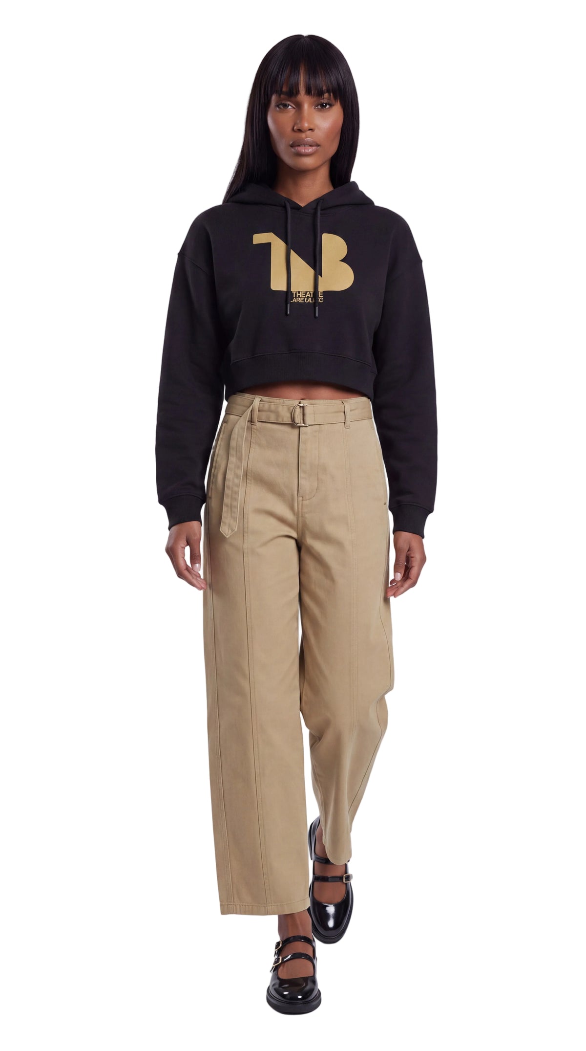 Women's Cropped Hoodie Gold Logo