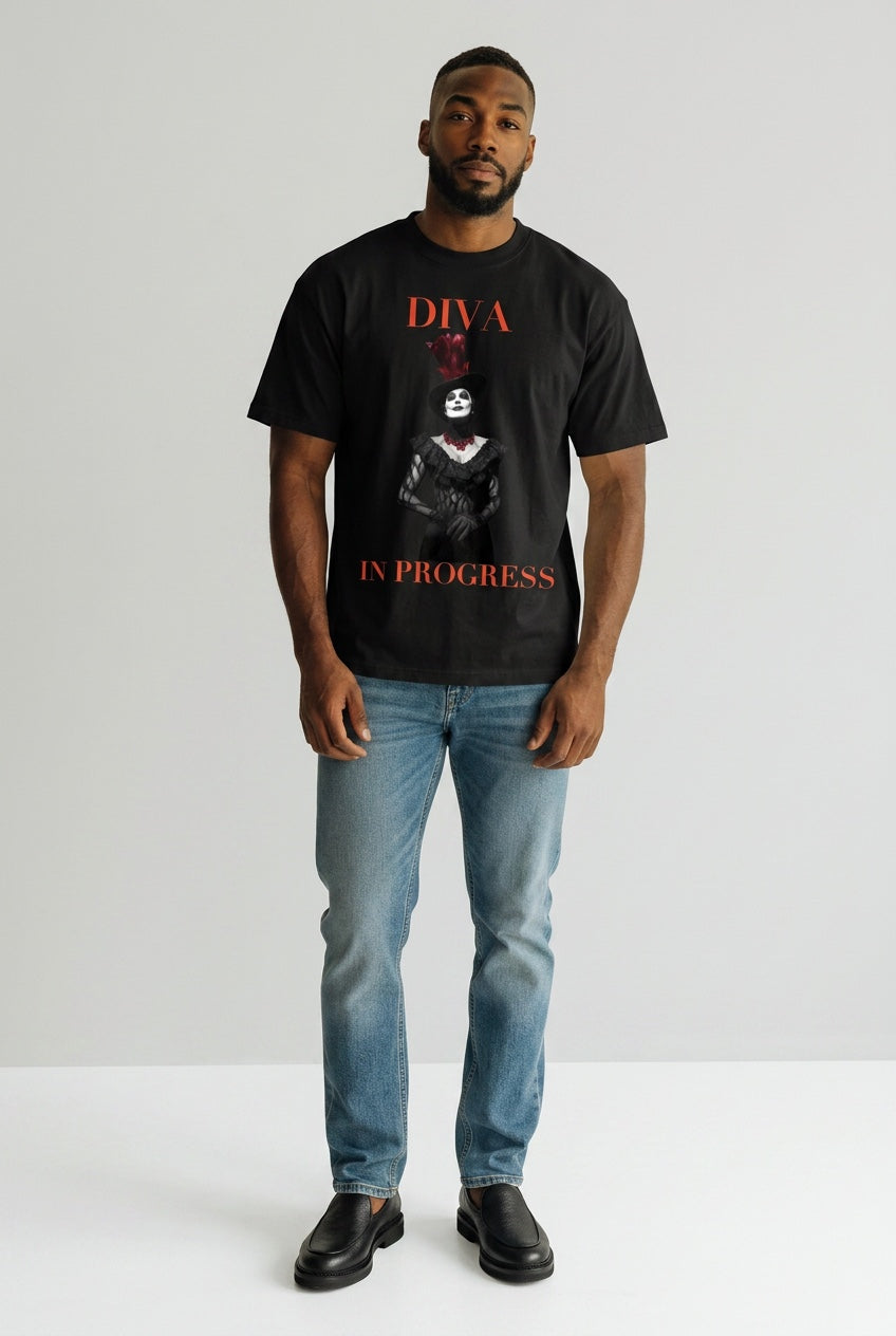 Earth Tone Heavyweight Tee — DIVA IN PROGRESS | Noir Aesthetic Streetwear