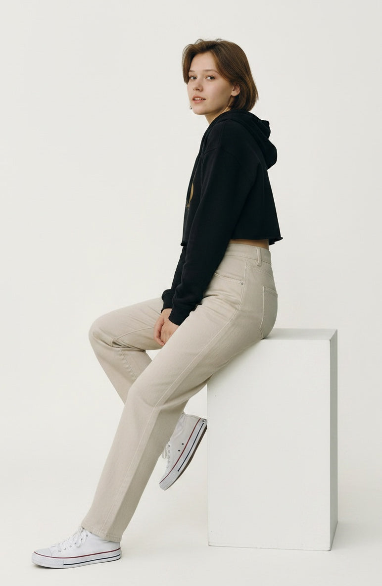 THEATRE NOIR BLANC Damen Signature Cropped Hoodie