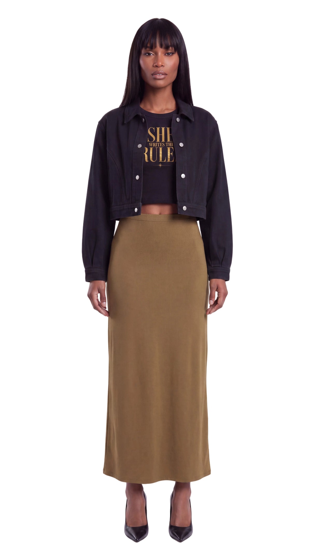Women's Cropped Crewneck Tee  | SHE WRITES THE RULES
