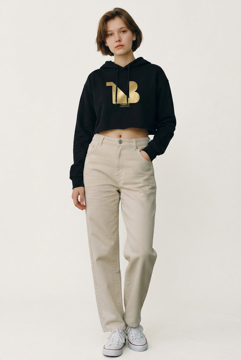 THEATRE NOIR BLANC Women's Signature Cropped Hoodie