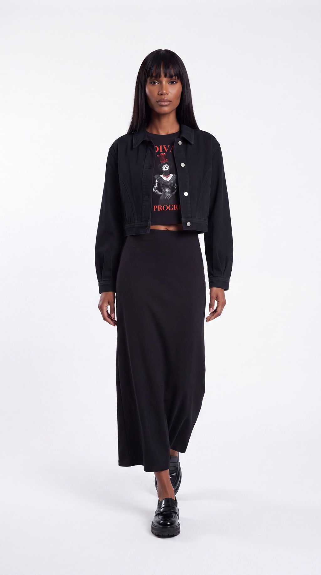 Women’s Crop Denim Jacket | LES ÉTOILES NOIRES