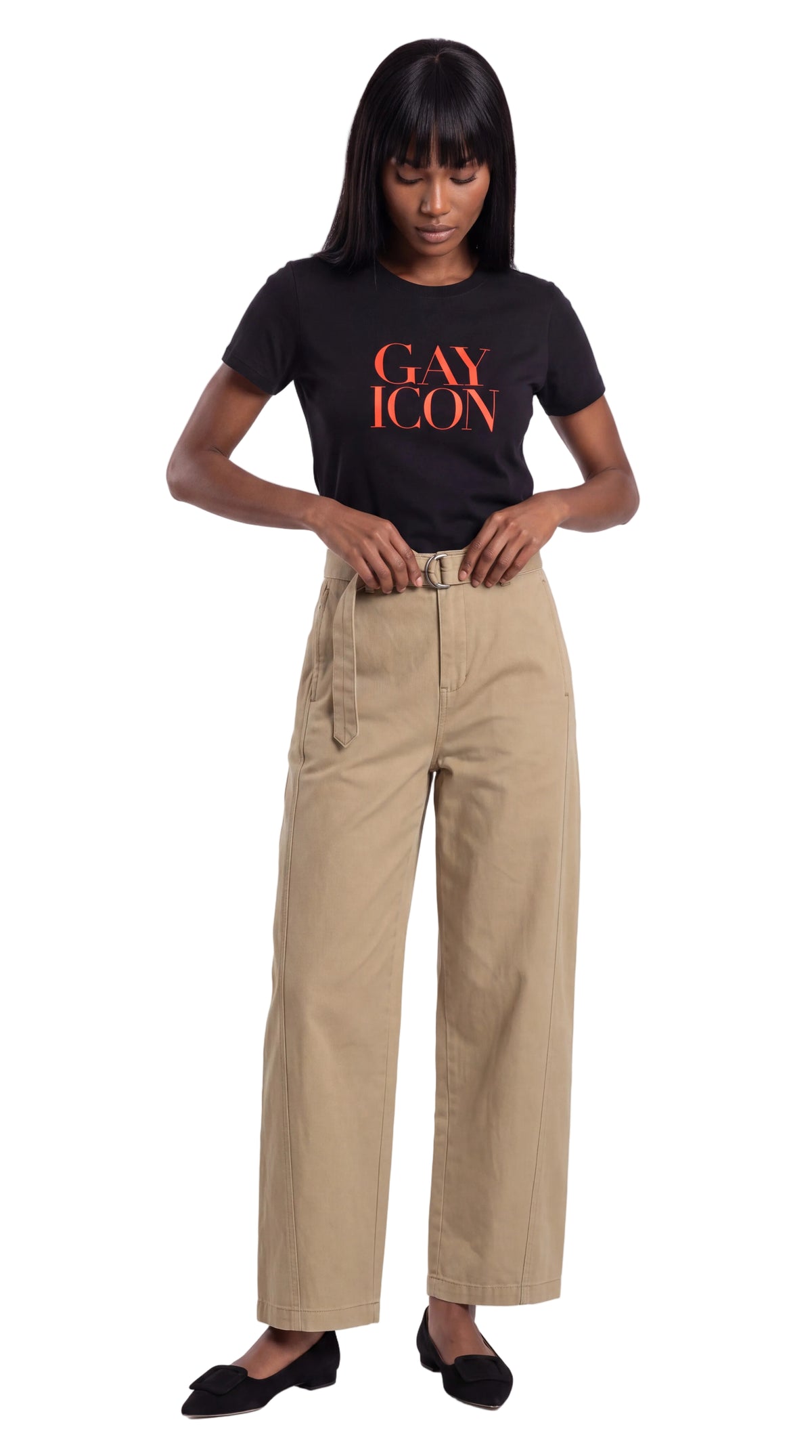 Women's Slim Fit Crewneck Tee Red Logo