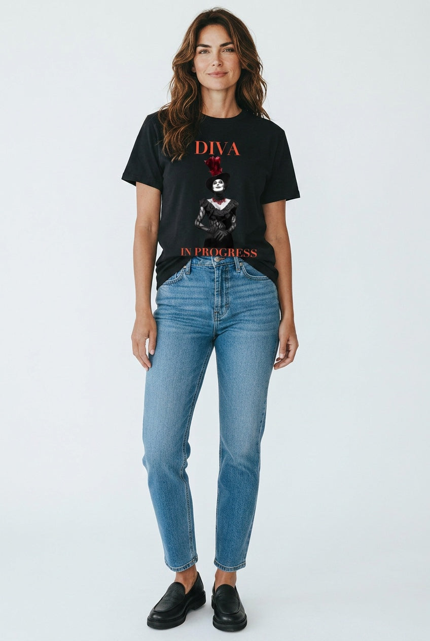 Earth Tone Heavyweight Tee — DIVA IN PROGRESS | Noir Aesthetic Streetwear