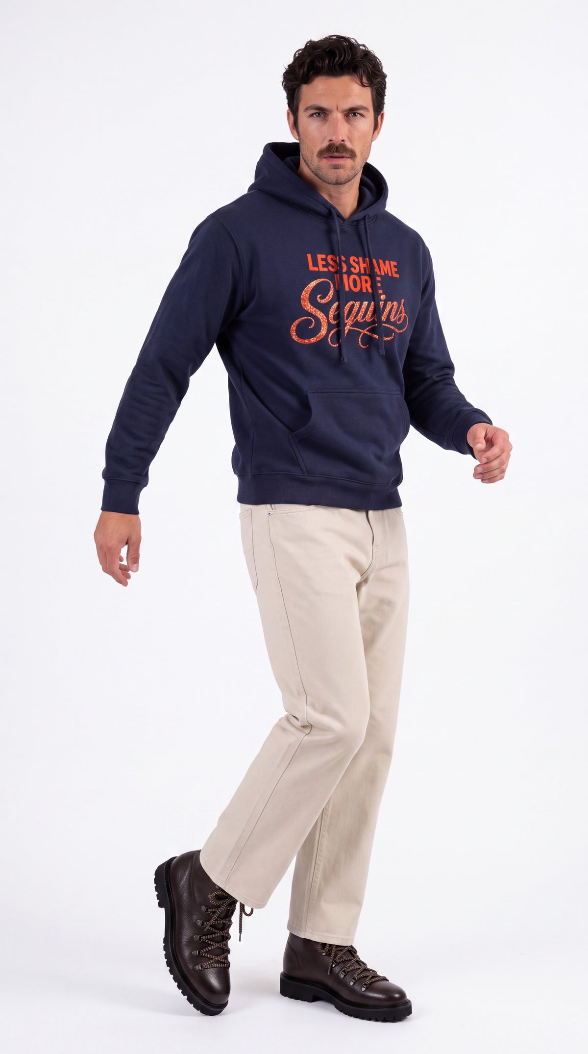 Unisex Heavyweight 100% Cotton Hoodie | LESS SHAME MORE SEQUINS