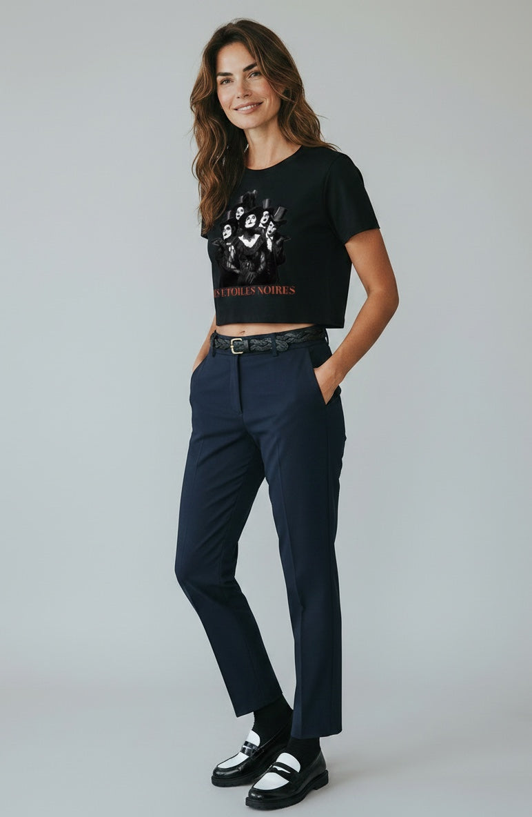 Fitted Crop Graphic Tee — LES ÉTOILES NOIRES | Theatre Aesthetic