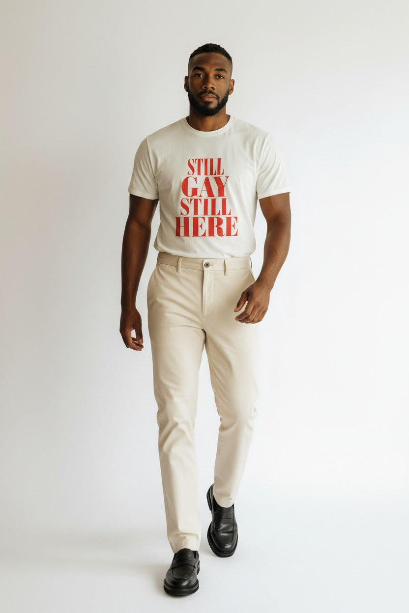 Crewneck Relaxed Fit Tee — STILL GAY STILL HERE | Gay Icon Collection
