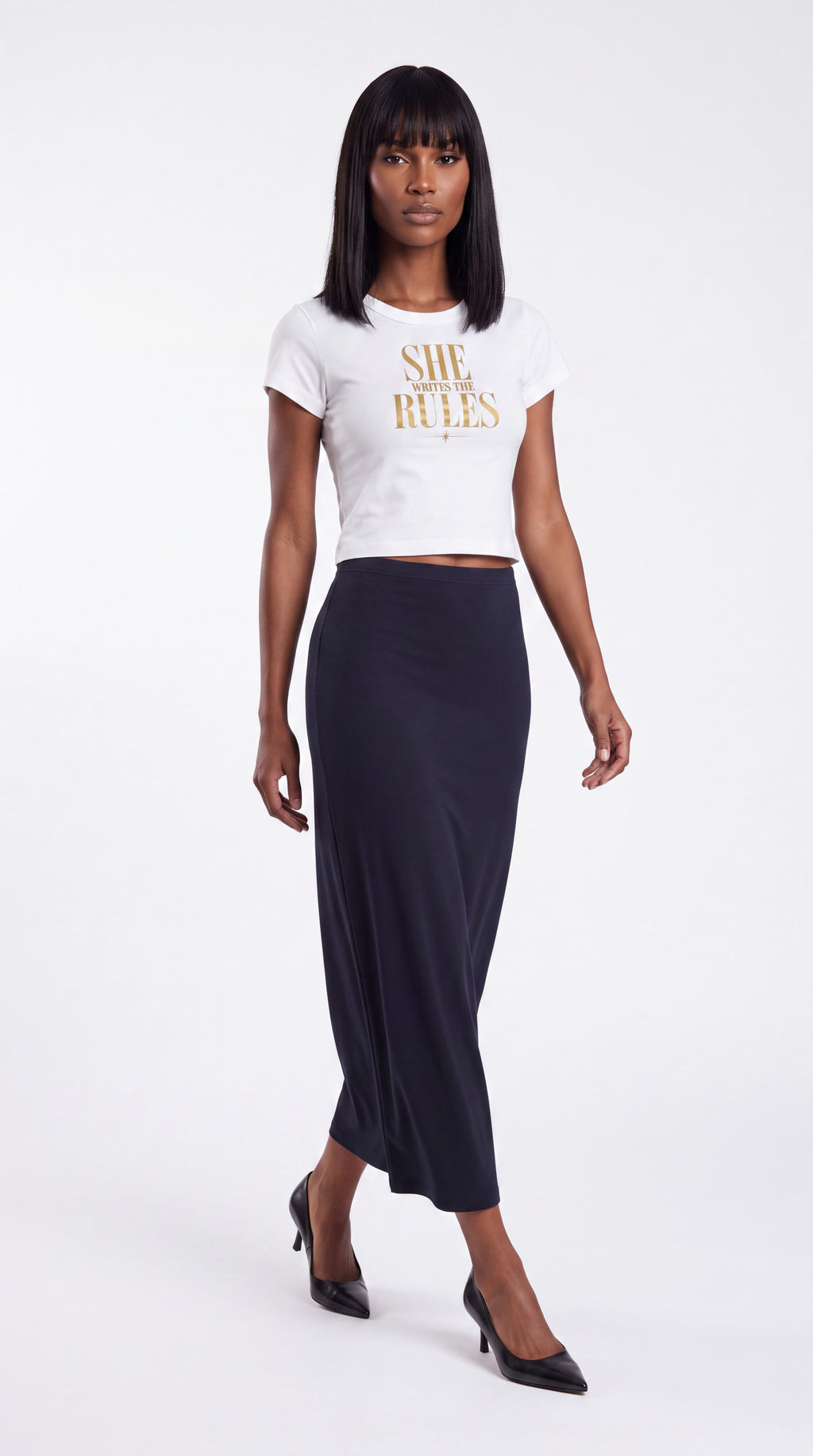 Women's Cropped Crewneck Tee  | SHE WRITES THE RULES