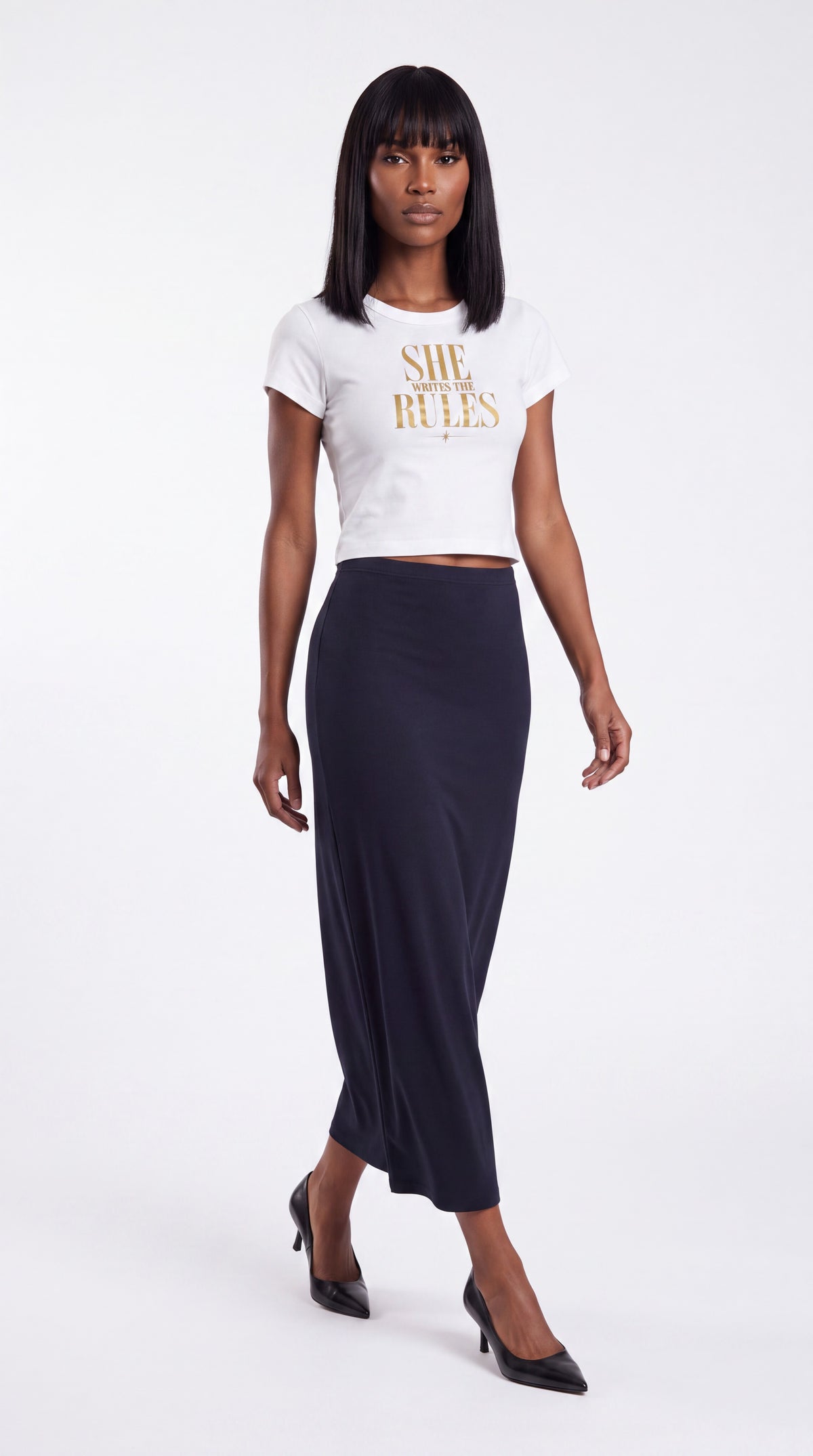 Women's Cropped Crewneck Tee  | SHE WRITES THE RULES