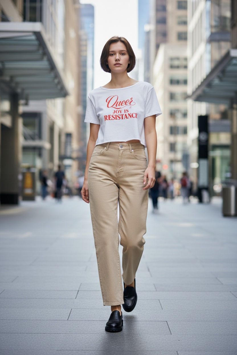 Off-Shoulder Rolled Hem Crewneck Tee |LESS SHAME MORE SEQUINS | CONVERSATION COLLECTION