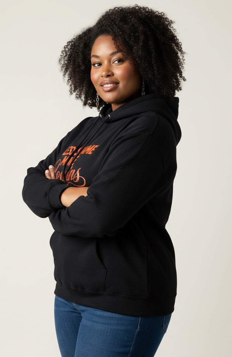 Heavyweight Fleece Hoodie | WENIGER SCHAM MEHR PAILLETTEN | CONVERSATION COLLECTION
