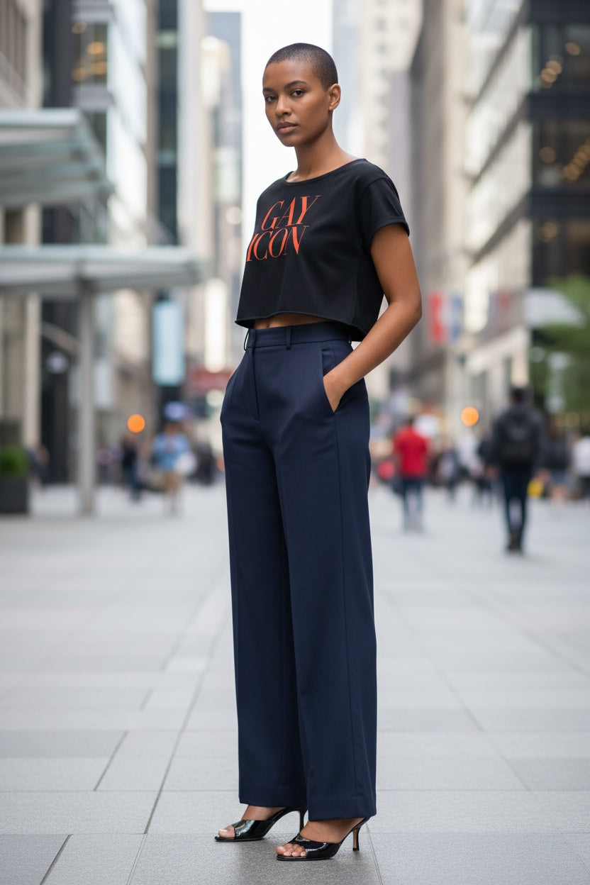 Off-Shoulder Rolled Hem Cotton T-Shirt |GAY ICON| GAY ICON COLLECTION