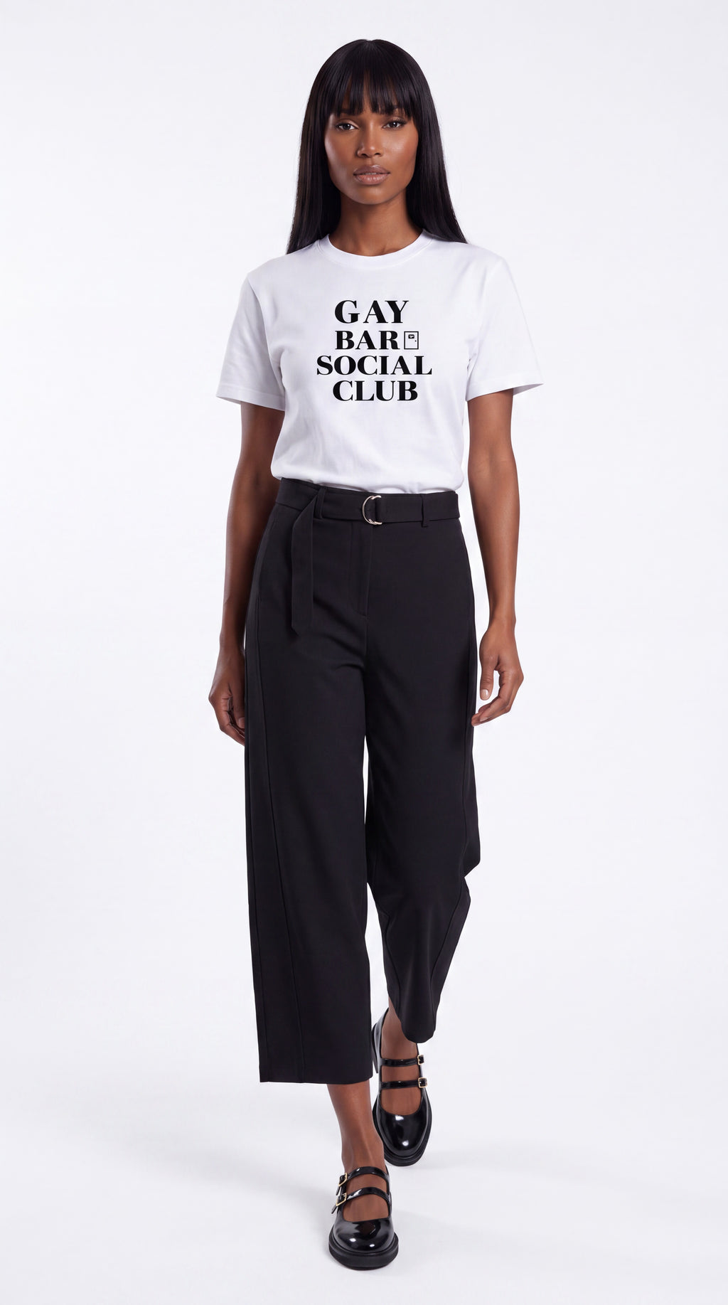 Unisex Seamless 100% Cotton Tee | GAY BAR SOCIAL CLUB Black Logo