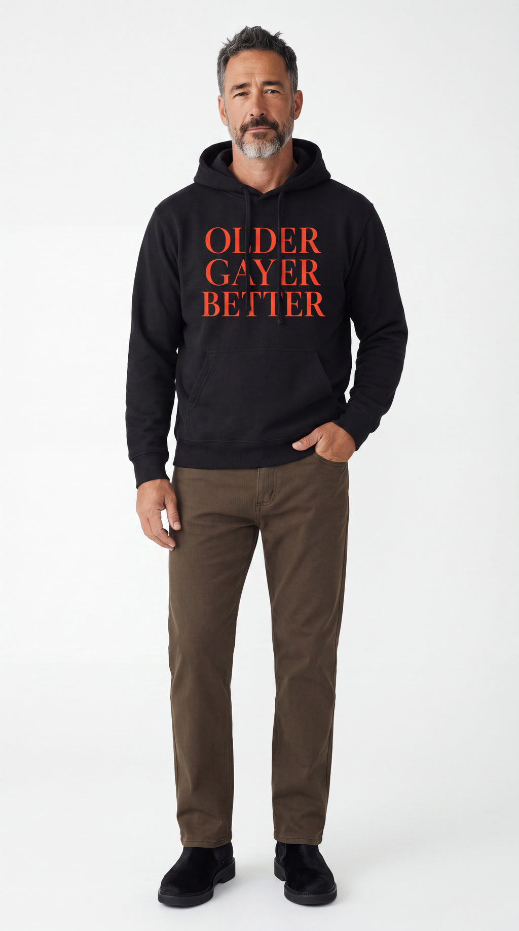 Unisex Heavyweight 100% Cotton Hoodie | OLDER GAYER BETTER