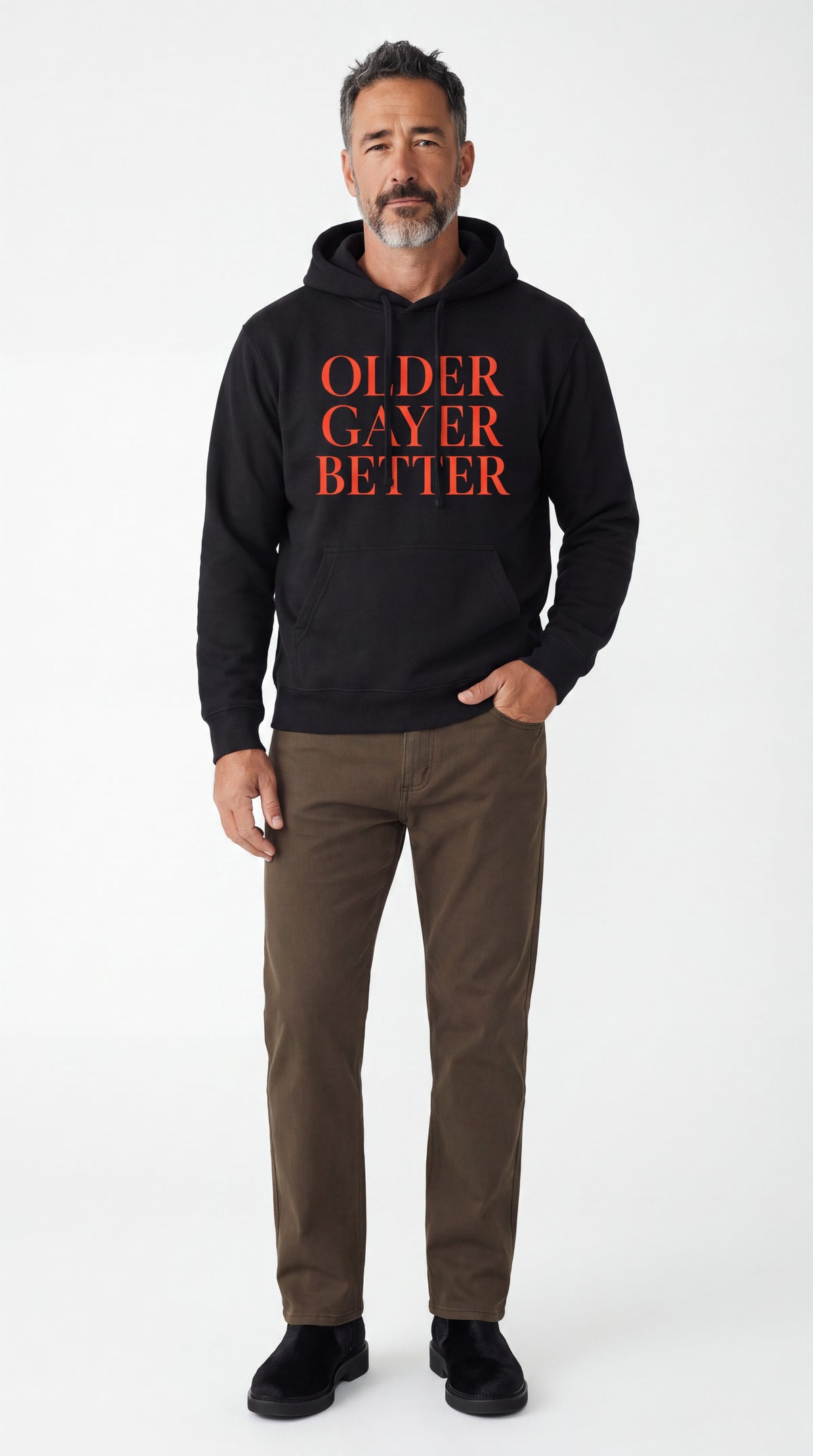 Unisex Heavyweight 100% Cotton Hoodie | OLDER GAYER BETTER