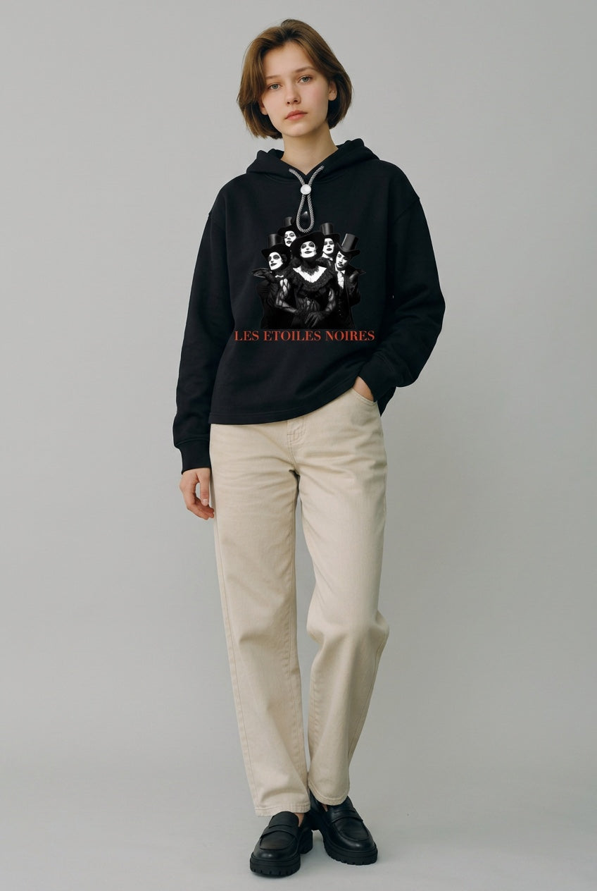 Oversized Fleece Hoodie — LES ÉTOILES NOIRES | Premium Noir Streetwear