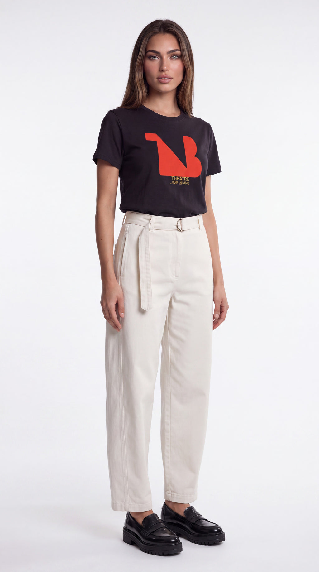 Women's Slim Fit Crewneck Tee Red Logo
