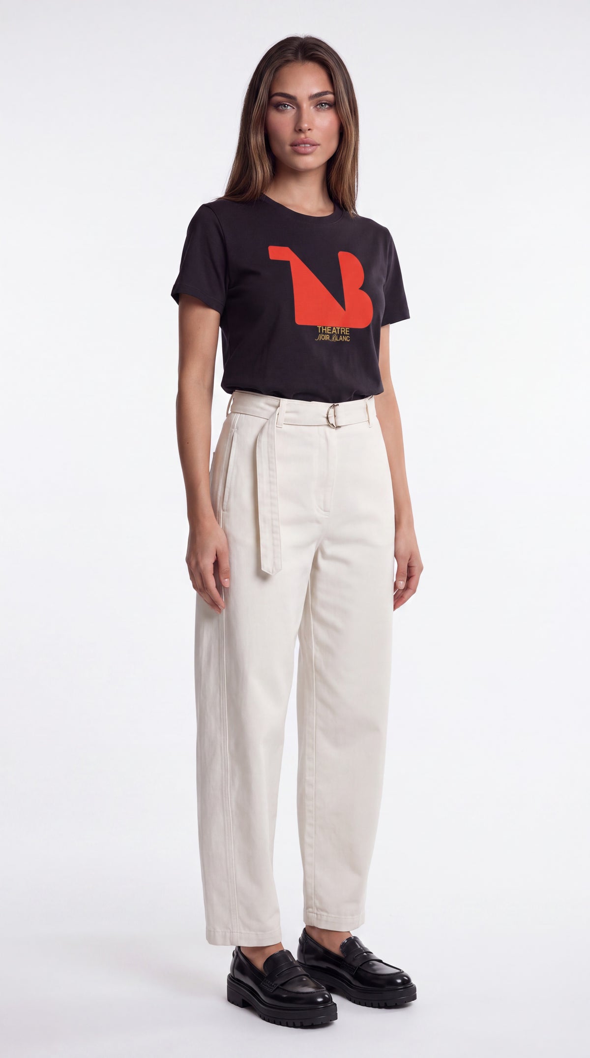 Women's Slim Fit Crewneck Tee Red Logo