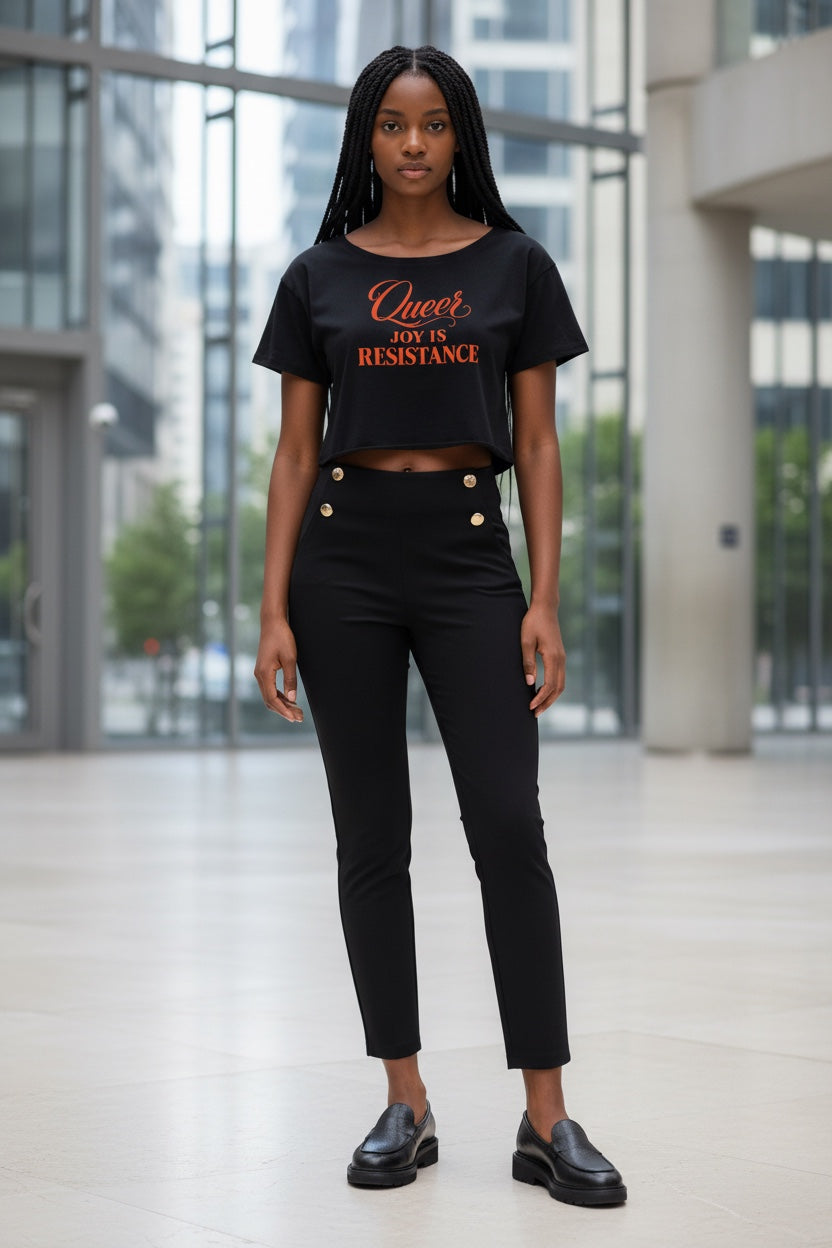 Off-Shoulder Rolled Hem Crewneck Tee |LESS SHAME MORE SEQUINS | CONVERSATION COLLECTION