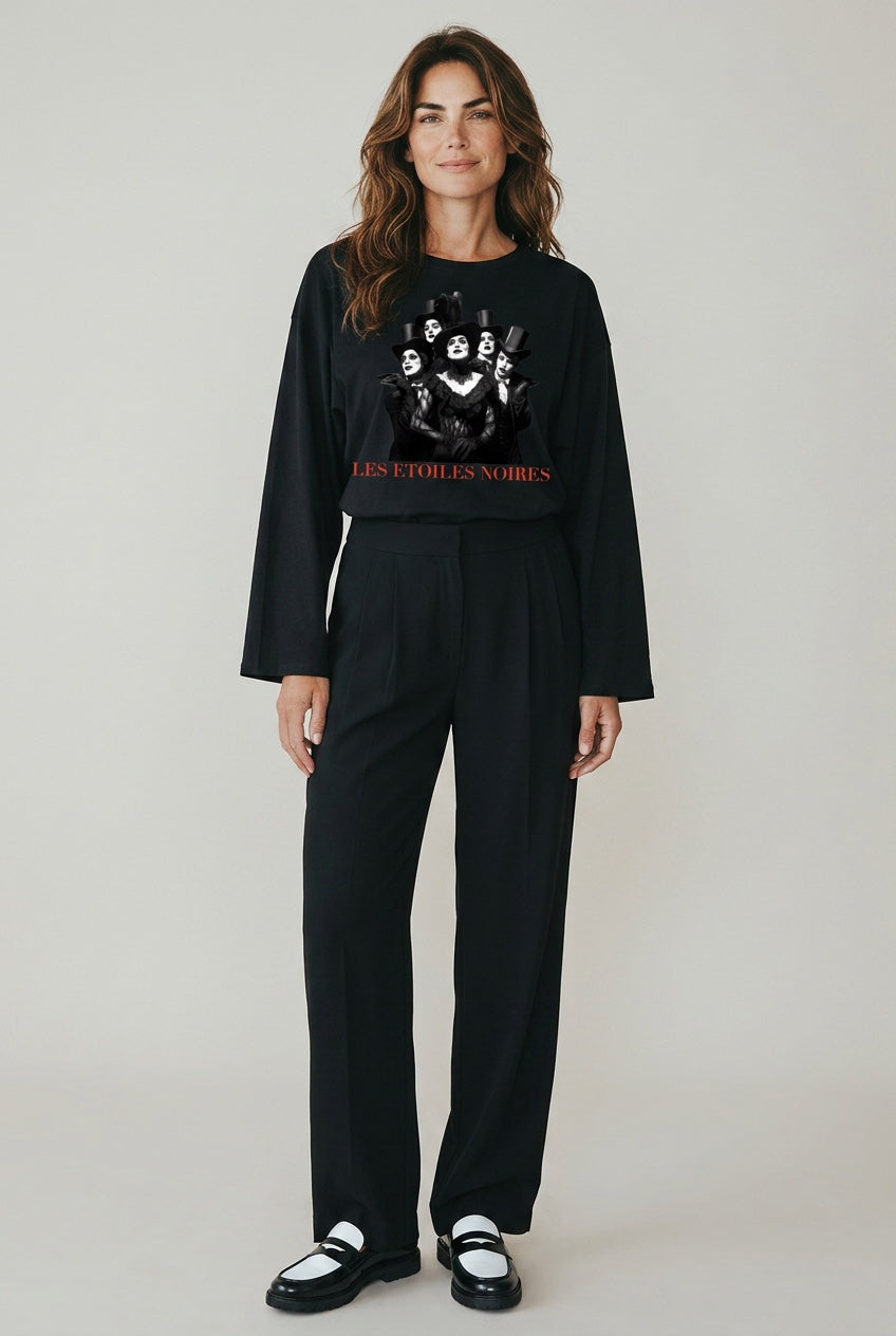 Batwing Sleeve Crop Tee — LES ÉTOILES NOIRES | Dark Feminine Fashion