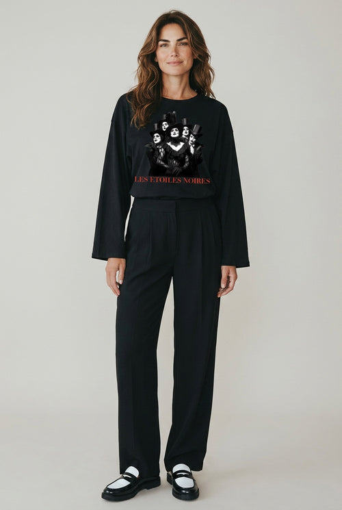 Batwing Sleeve Crop Tee — LES ÉTOILES NOIRES | Dark Feminine Fashion