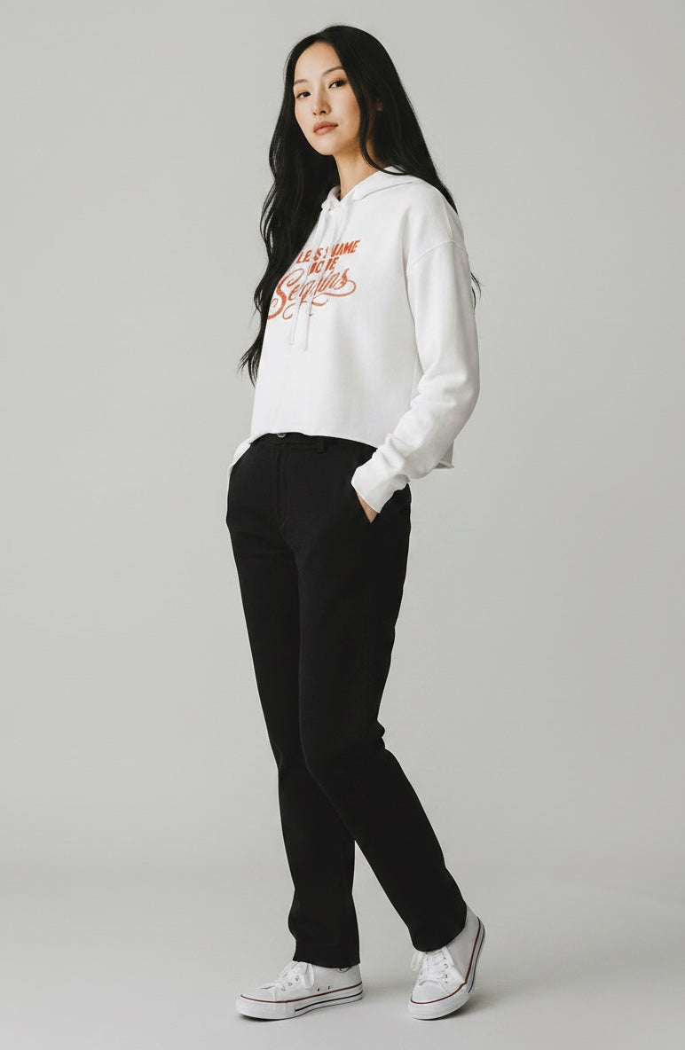 Women's Cropped Fleece Hoodie | LESS SHAME MORE SEQUINS | CONVERSATION COLLECTIONS