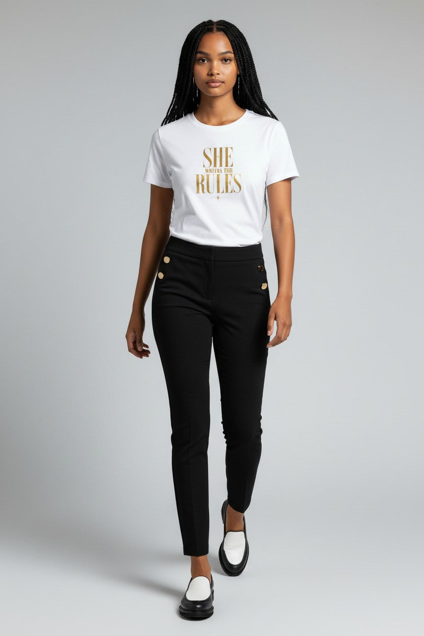 Women's Crewneck Tee shirt | SHE WRITES THE RULES | CONVERSATION COLLECTION