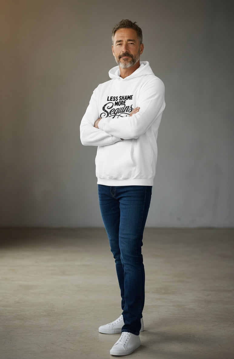 Heavyweight Fleece Hoodie | LESS SHAME MORE SEQUINS | CONVERSATION COLLECTION