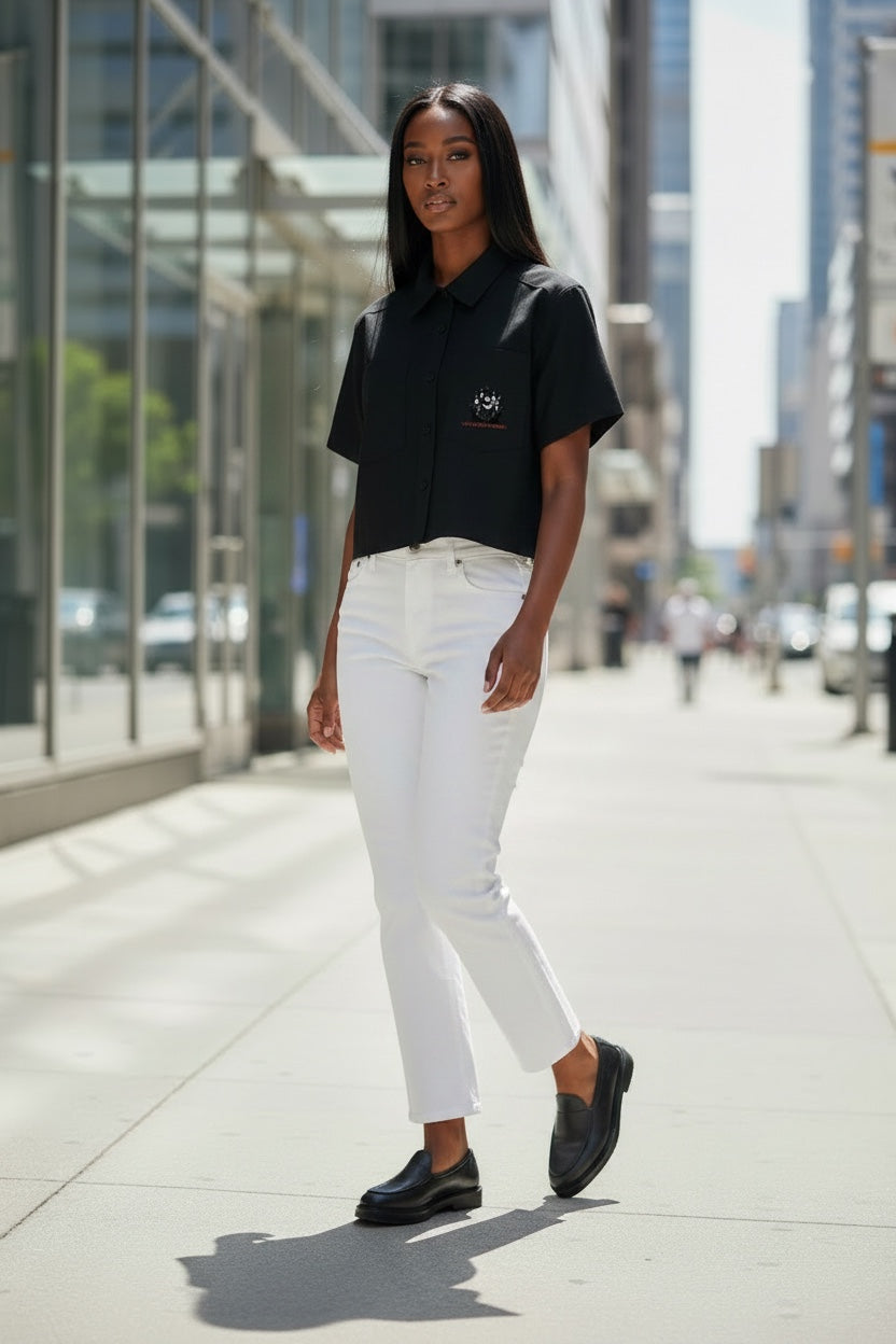 Women’s Crop Short Sleeve Shirt | DIVA IN PROGRESS | LE SALON NOIR