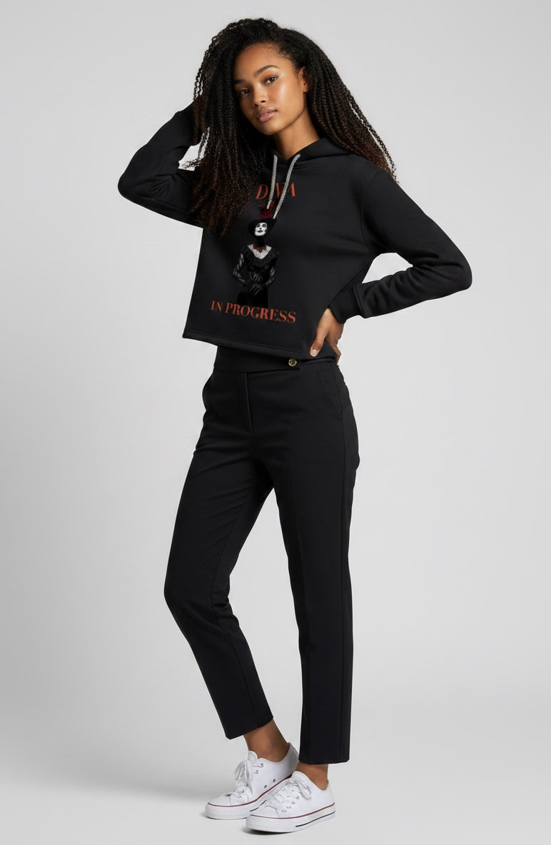 Oversized Fleece Hoodie — DIVA IN PROGRESS | Premium Noir Streetwear
