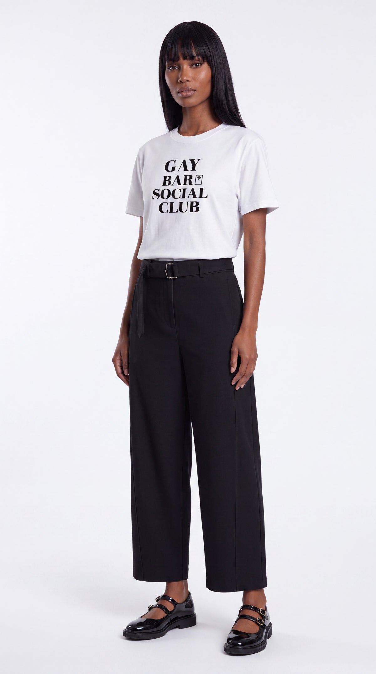 Unisex Seamless 100% Cotton Tee | GAY BAR SOCIAL CLUB Black Logo