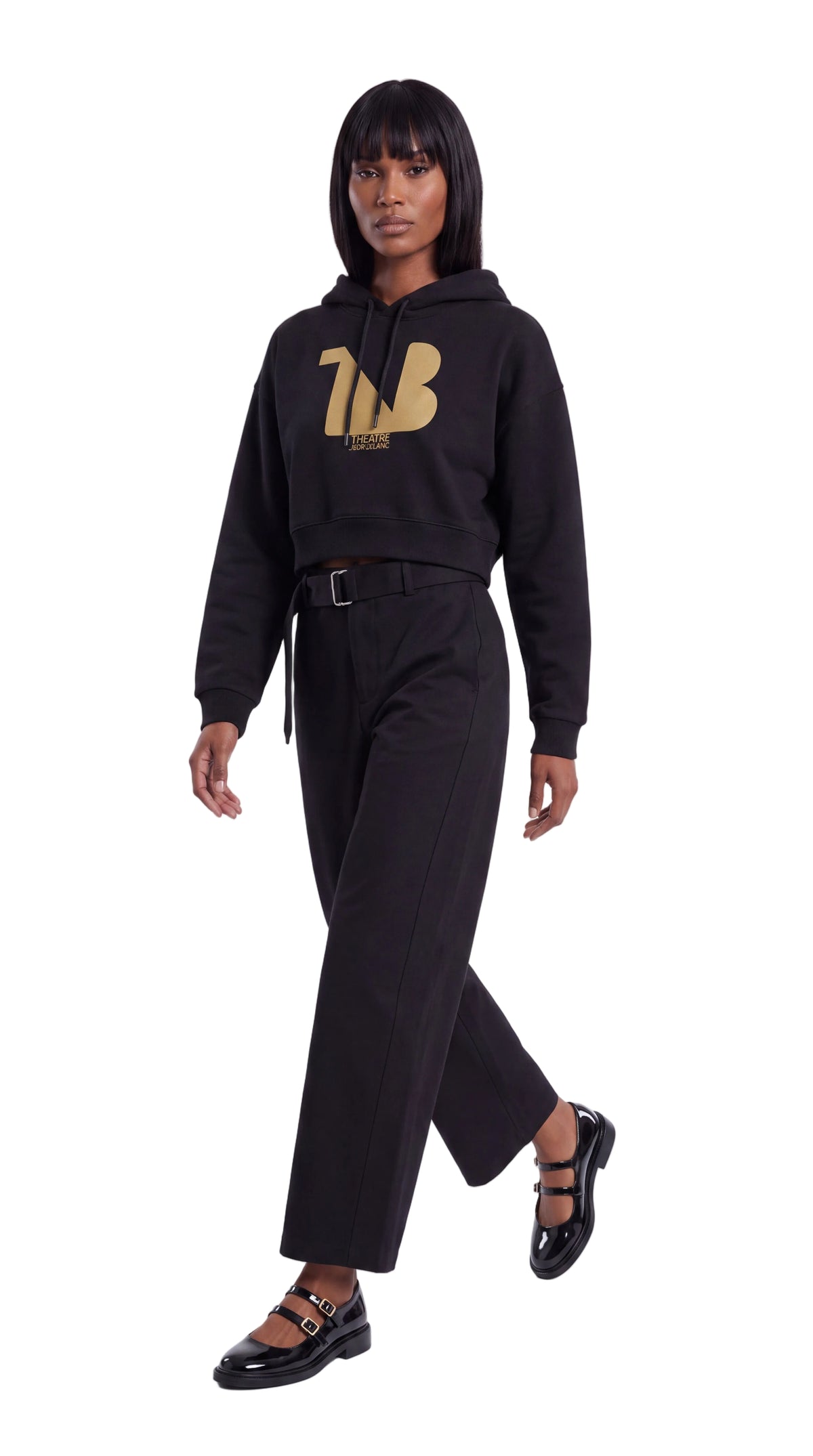 Women's Cropped Hoodie Gold Logo