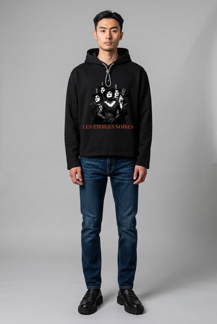 Oversized Fleece Hoodie — LES ÉTOILES NOIRES | Premium Noir Streetwear
