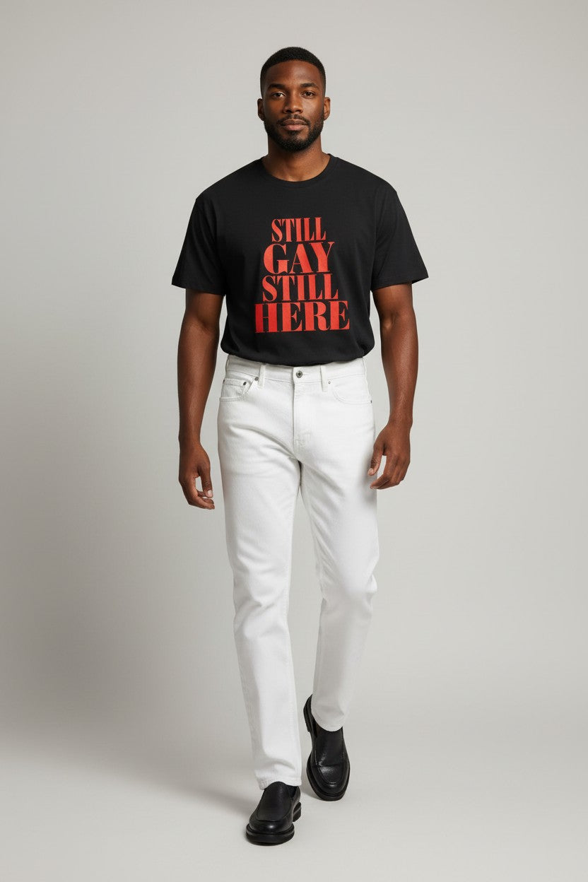 Crewneck Relaxed Fit Tee — STILL GAY STILL HERE | Gay Icon Collection