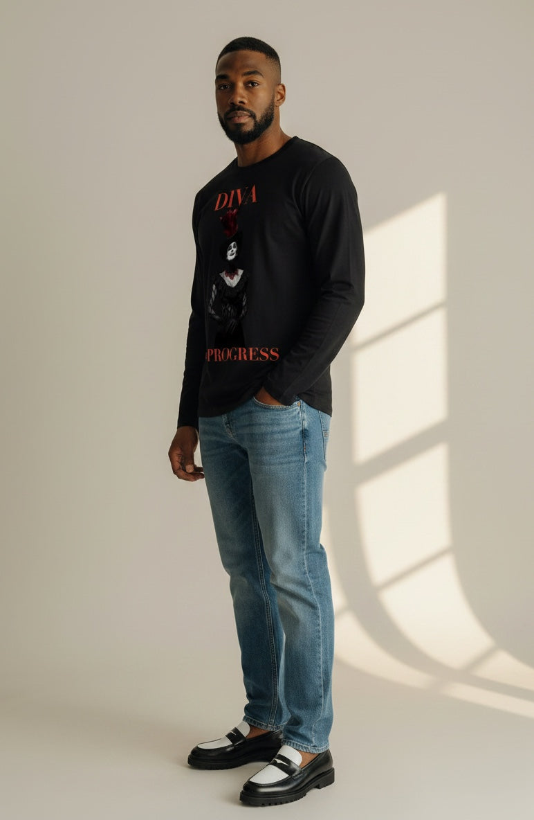 Heavyweight Long Sleeve Tee — DIVA IN PROGRESS | Noir Aesthetic