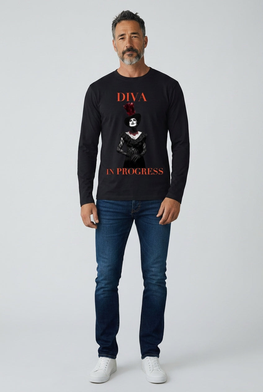 Heavyweight Long Sleeve Tee — DIVA IN PROGRESS | Noir Aesthetic