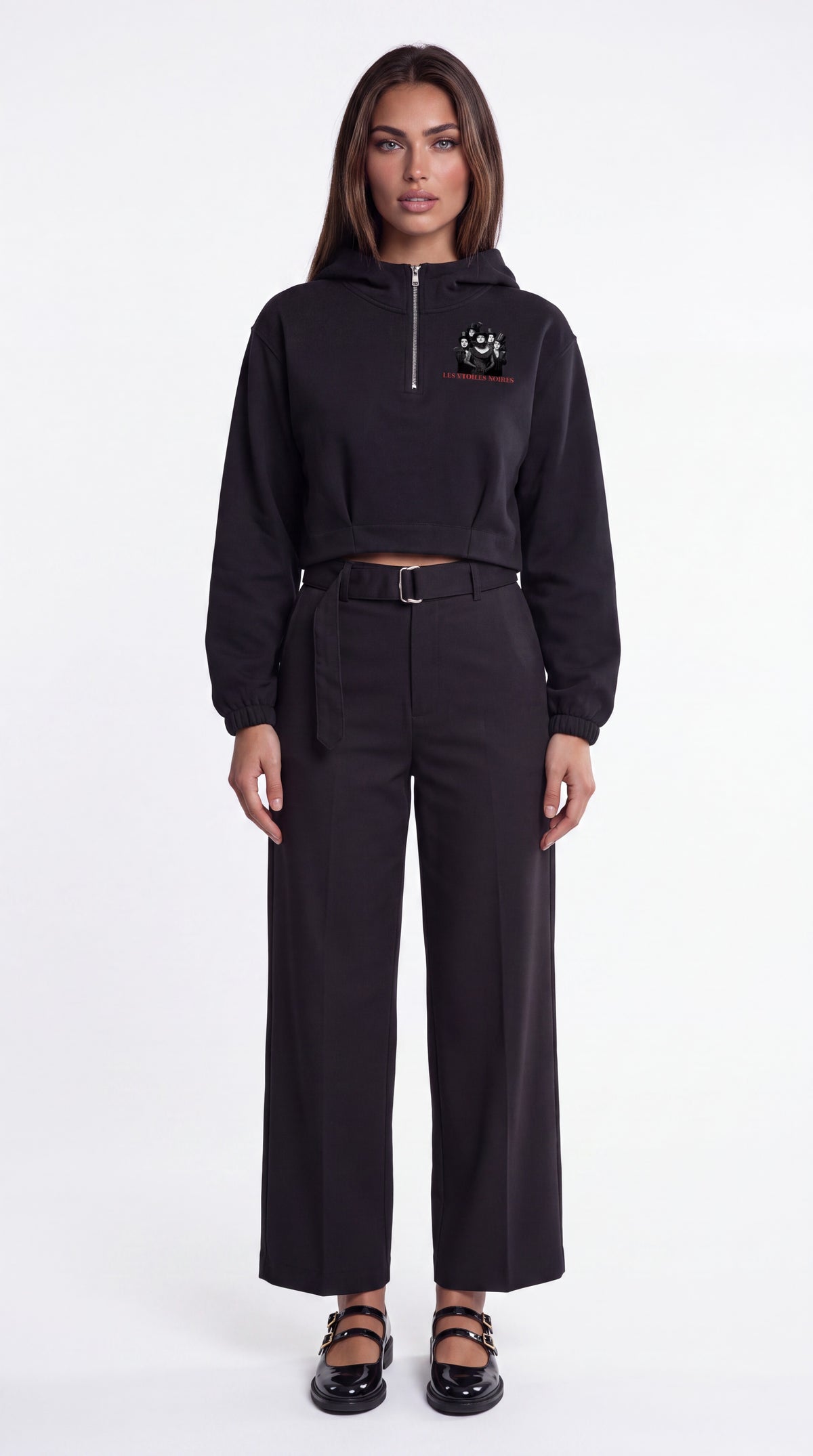 Women's Quarter-Zip Boxy Hoodie | LES ÉTOILES NOIRES