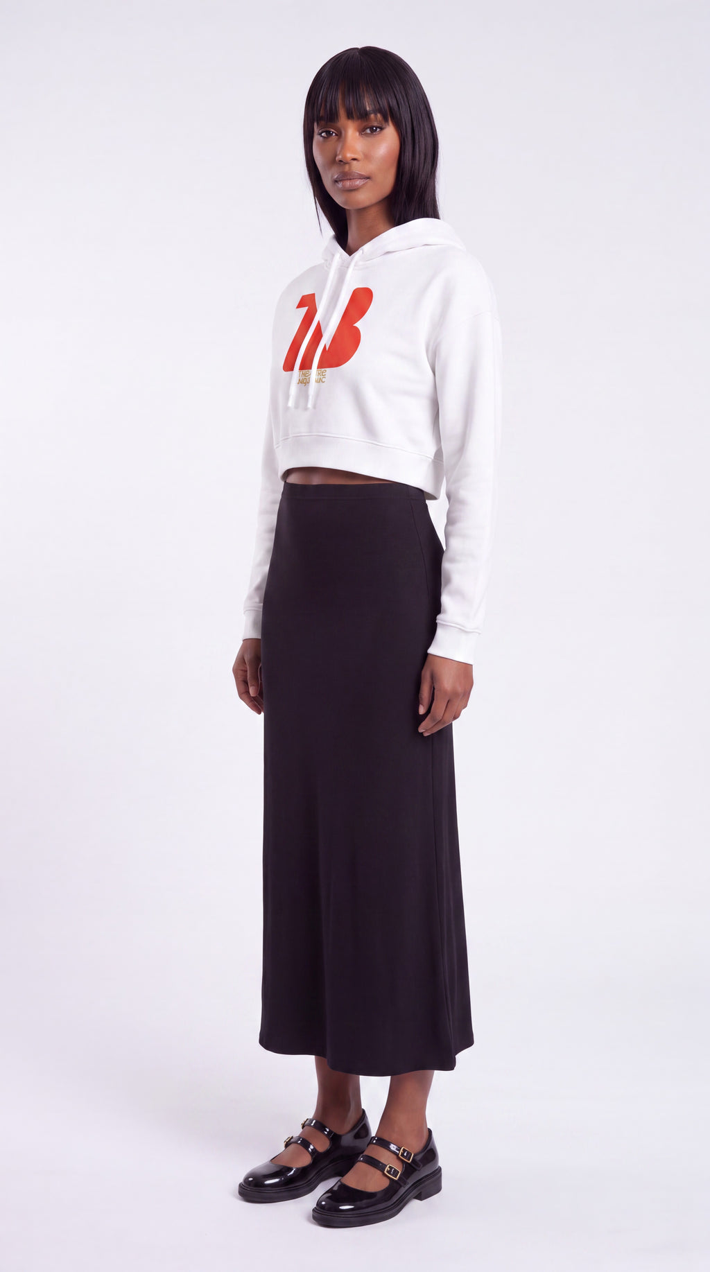 Women's Cropped Hoodie Red Logo