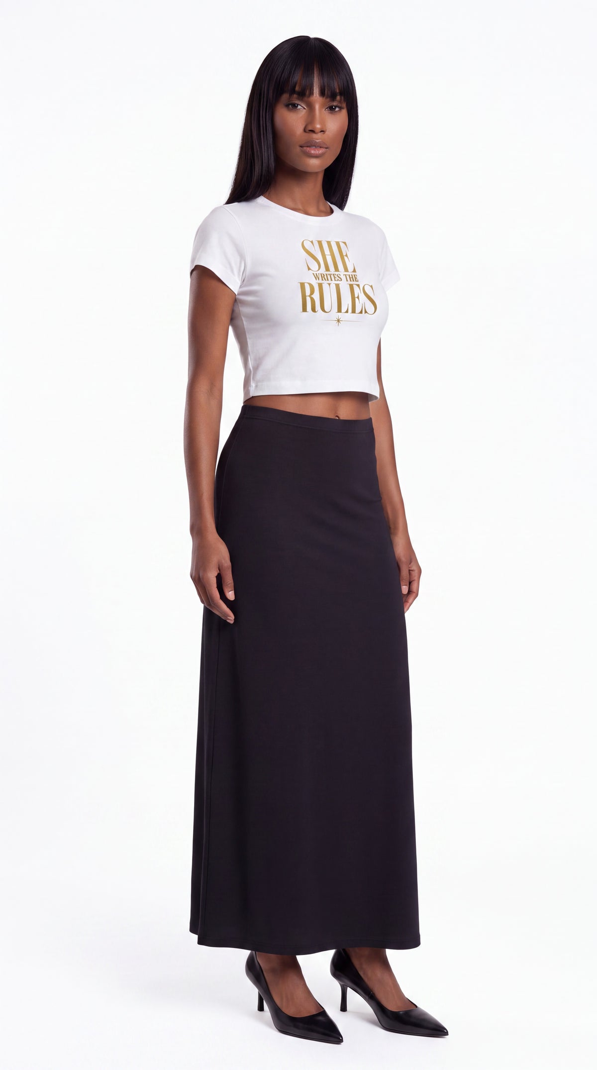 Women's Cropped Crewneck Tee  | SHE WRITES THE RULES